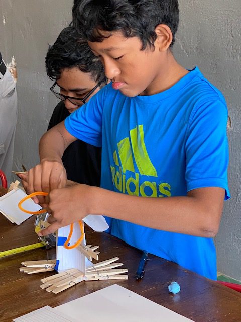 Child working with a Stem project