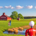 Robot farm by DALL-E, Adobe Firefly, Burn-E