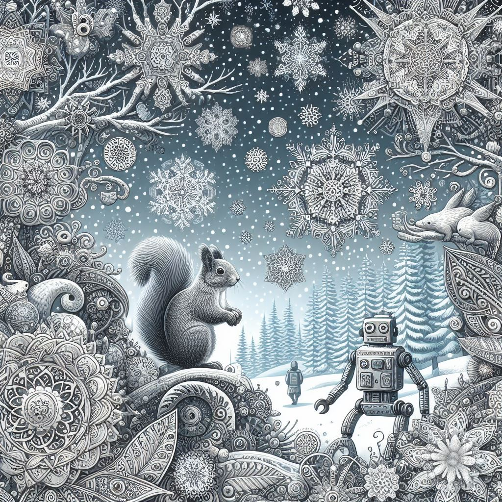 Fancy Winter, Bing Image Creator, Burn-E. 