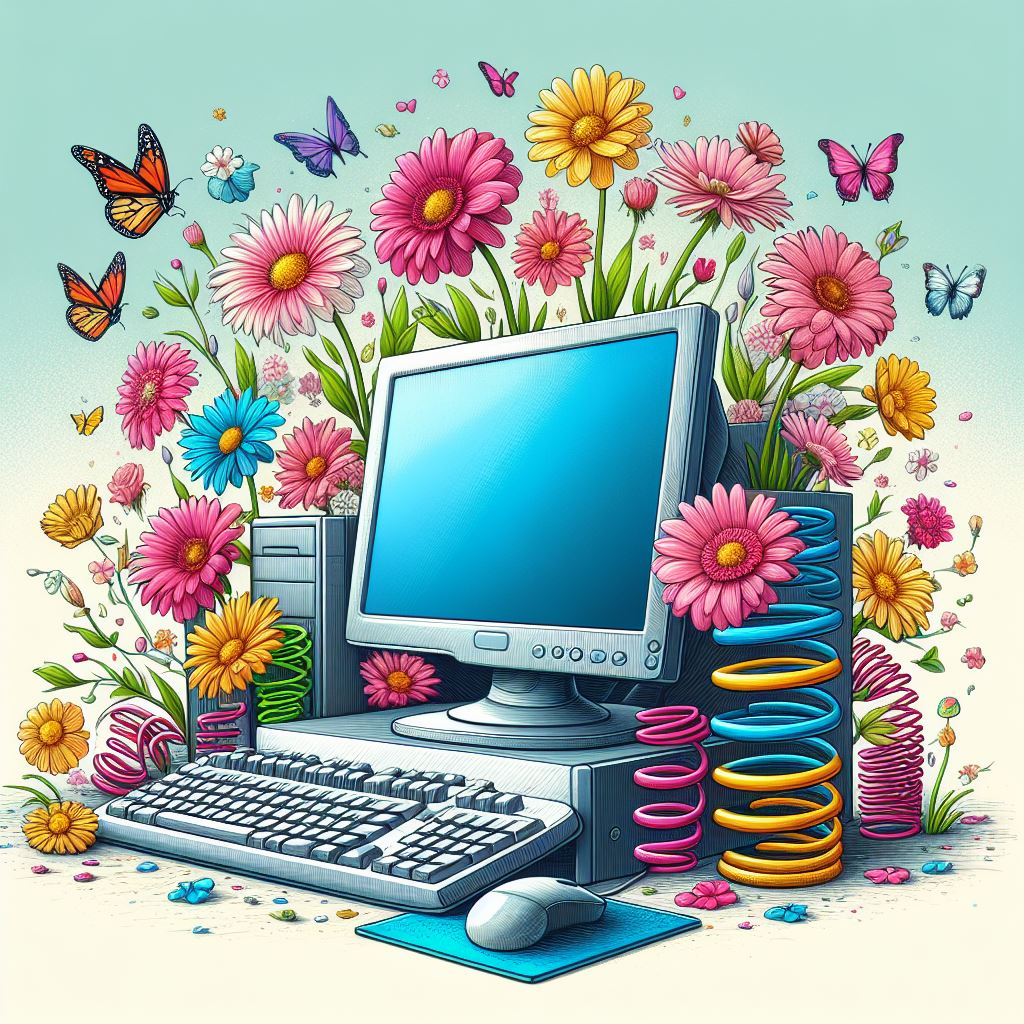 Computer “Spring”, Bing Image Creator, Burn-E.
