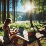 "Work From Forest", Bing Image Creator, Burn-E.